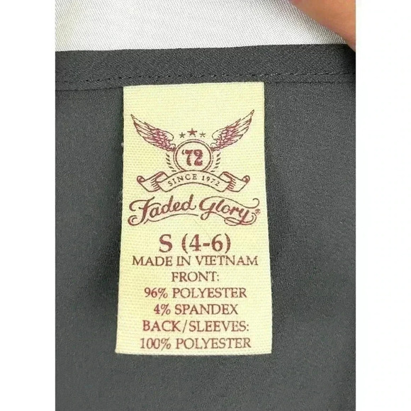 Faded Glory Velvet Bell Sleeve Top SMALL Pullover Blouse - Picture 3 of 10